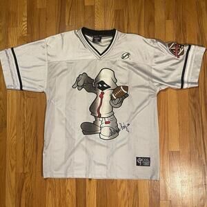 Y2K Buda Bean Embroidered Football Jersey Shirt XXL 44 Rap Graphic Streetwear